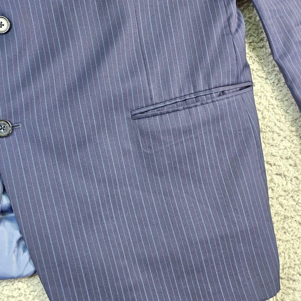 Hart Schaffner Marx Suit Jacket Mens 50L Blue Pinstripe Wool Chicago Fit